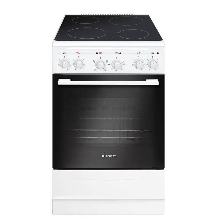 GEFEST ЭП Н Д 5160-01 0033 — электрическая плита, белая, стеклокерамическая поверхность — Onbir.kg Бишкек, Кыргызстан