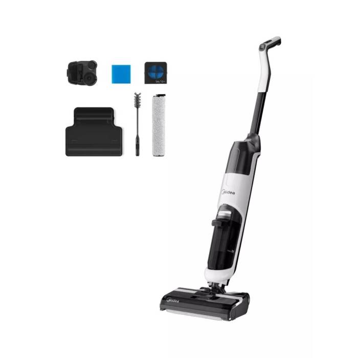 Midea MVC-X6 — система двух резервуаров: чистая вода подаётся отдельно, грязная собирается в другой контейнер