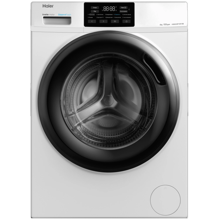 Haier HW60-BP10919B: 6 кг, 1000 об/мин, инвертор, паровое освежение. Купить в Бишкеке с доставкой по Кыргызстану