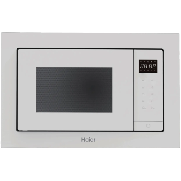 Haier HMX-BTG207W: встраиваемая микроволновка 20 л с грилем и мощностью 700 Вт, управление сенсором.
