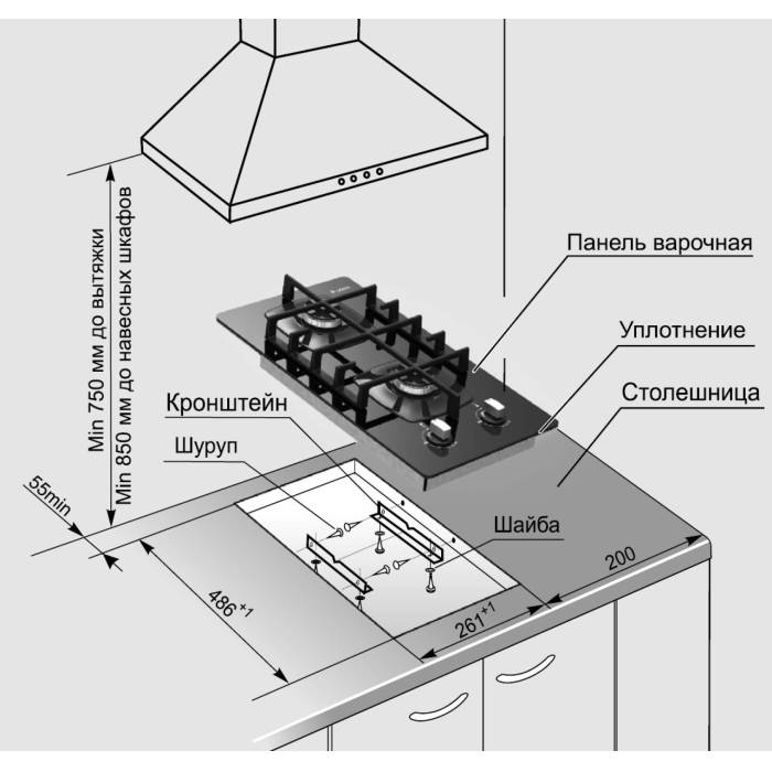 GEFEST в Бишкеке газовую онлайн заказать с доставкой и установкой поверхость в Бишкеке Варочная панель GEFEST ПВГ 2002 К12