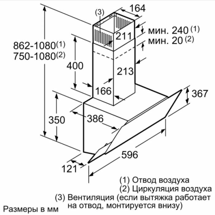 Размер вытяжки