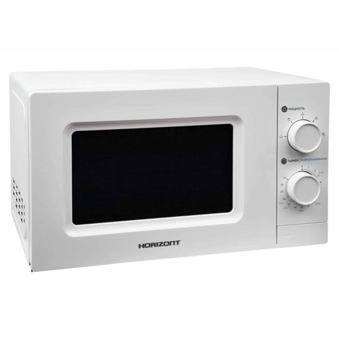 Микроволновая печь Horizont — кнопка открытия дверцы, направление открывания влево. Заказать с доставкой