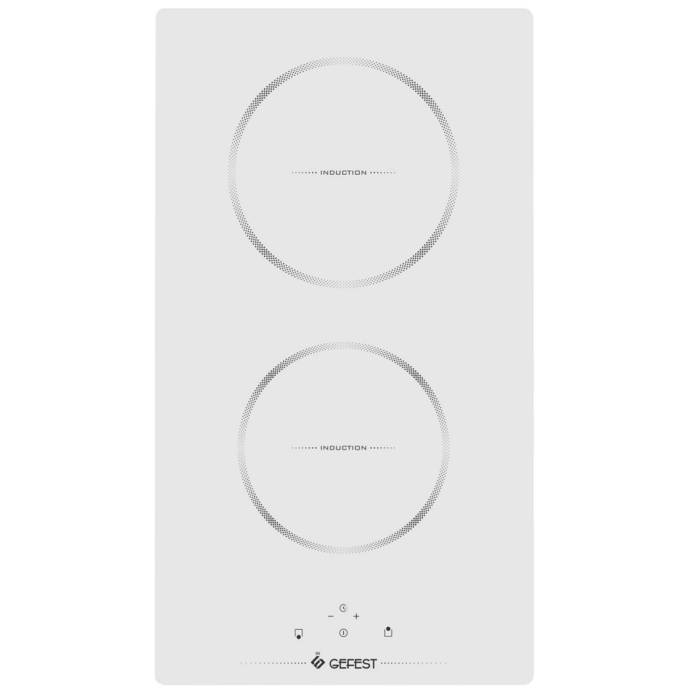 GEFEST ПВИ 4000 К12 — индукционная электрическая варочная панель на 2 конфорки с белой стеклокерамической поверхностью — Onbir.kg Бишкек, Кыргызстан