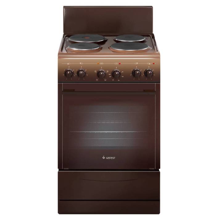 GEFEST ЭП Н Д 5140-01 0036 — электрическая плита, коричневый корпус, эмалированная поверхность — Onbir.kg Бишкек, Кыргызстан