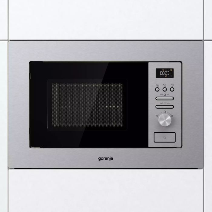 Встраиваемая микроволновая печь Gorenje BMI201AG1X с грилем — 15 автоматических программ и защита от детей. Заказать в Бишкеке с доставкой!