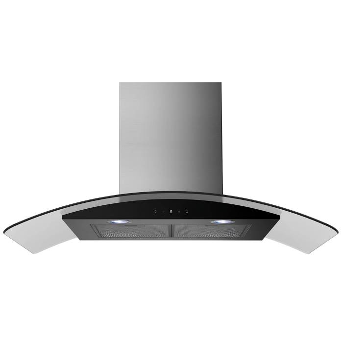 Купить Вытяжку с гнутым стеклом Midea MH90C771X в Бишкеке с доставкой онлайн заказать Каминную вытяжку с гнутым стеклом Midea в Бишкеке