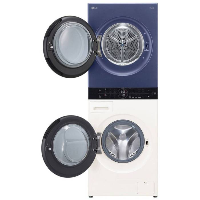 LG WashTower W4W8LVPK4HM — подсветка барабана, гофрирование внутри и индикатор блокировки дверцы — Onbir.kg Бишкек, Кыргызстан