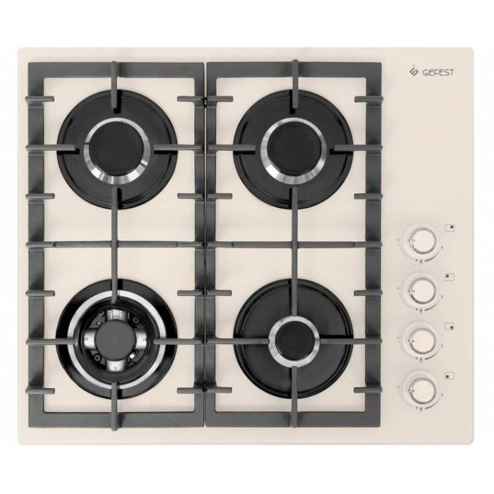 GEFEST СГ СВН 2230-01 B81 — газовая варочная панель на 4 конфорки с кремовой закалённой стеклянной поверхностью — Onbir.kg Бишкек, Кыргызстан