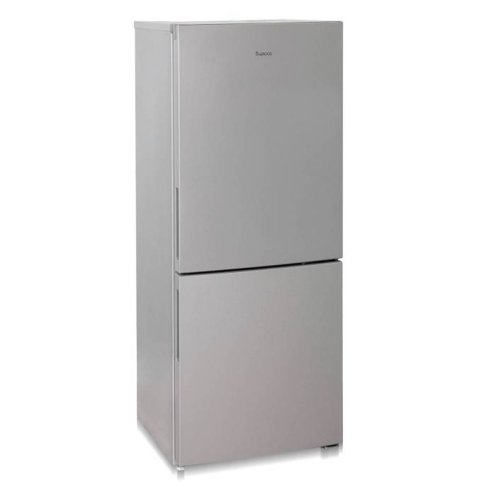 Бирюса М6141 — двухкамерный холодильник с нижним расположением морозильной камеры, общий объем 268 л (холодильная камера 183 л, морозильная 85 л), класс энергоэффективности A, цвет металлик, уровень шума до 41 дБ.