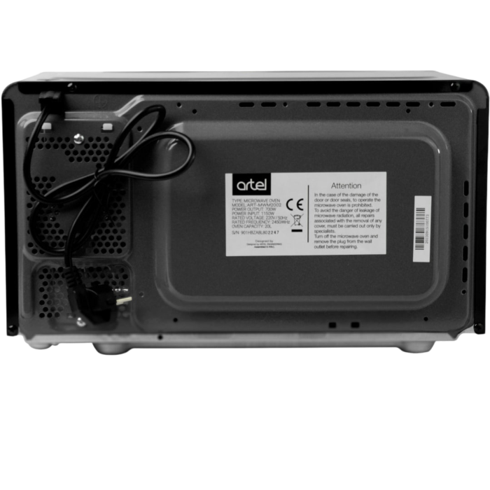 Artel ART-MWM2002 — внутренняя камера из нержавейки, звуковой сигнал, поддон в комплекте. Купить в Кыргызстане.