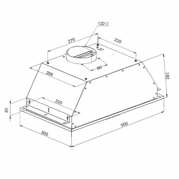 Artel ART-Canopy 350 — производительность до 400 м³/ч, мощность 110 Вт, купить онлайн в Бишкеке