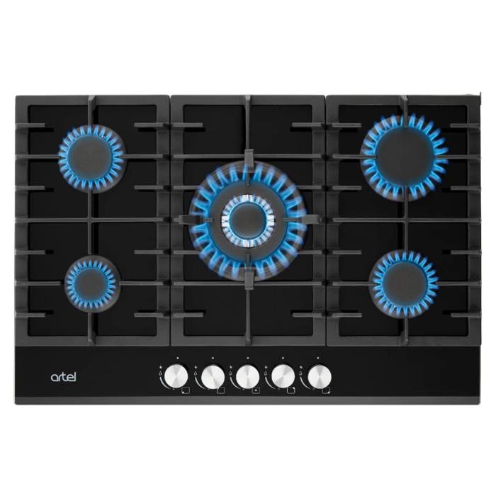 Artel Premio I75-1720 — стильная газовая варочная панель на 5 конфорок с мощной WOK-горелкой, купить онлайн с доставкой в Бишкеке