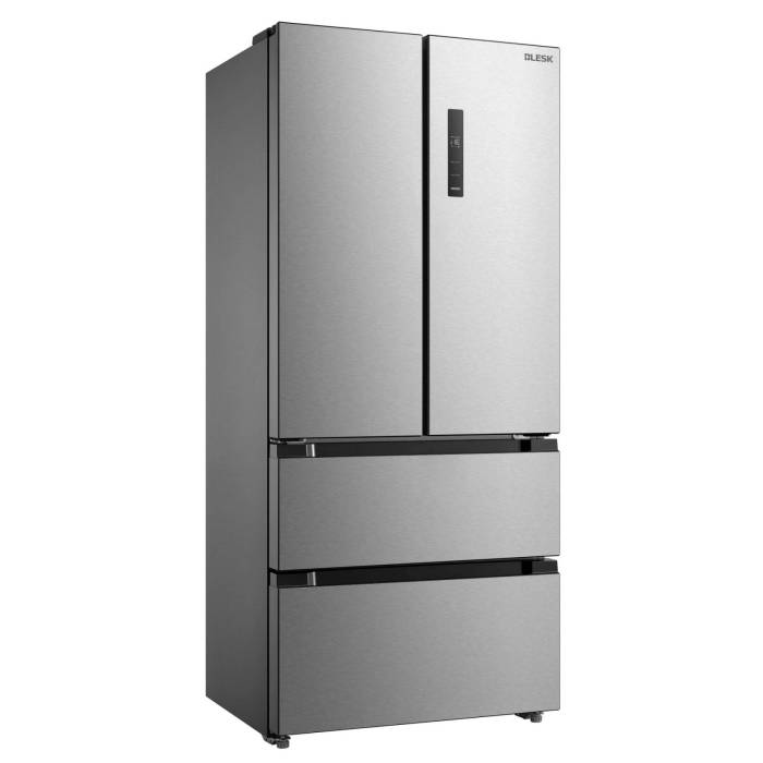BLESK BL-671WENS — стильный холодильник Side-by-Side 515 л в сером цвете, купить в Бишкеке с доставкой