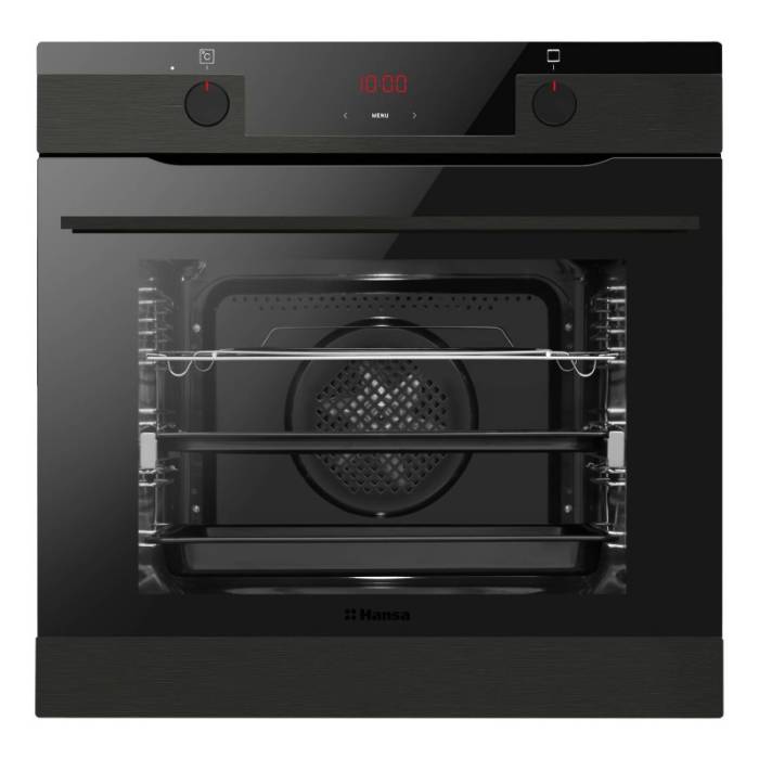 Hansa BOEMS694655 — встраиваемый духовой шкаф черного цвета с паровой функцией Soft Steam — Onbir.kg Бишкек, Кыргызстан