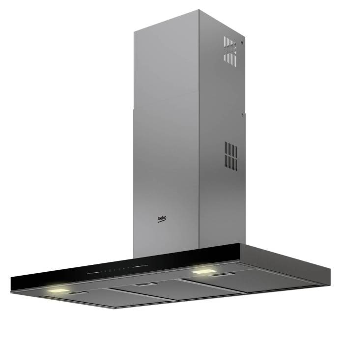 Beko BHCB96641BBHS мощная вытяжка каминного типа с регулируемой LED-подсветкой для рабочей зоны