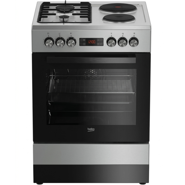 Газоэлектрическая плита Beko FBE64320SDN — комбинированная варочная панель 2 газ + 2 электрические ONBIR.KG