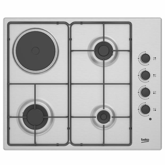 Варочная панель Beko HIGG 64123 SW — комбинированная модель с тремя газовыми и одной электрической конфоркой, купить в Бишкеке с доставкой