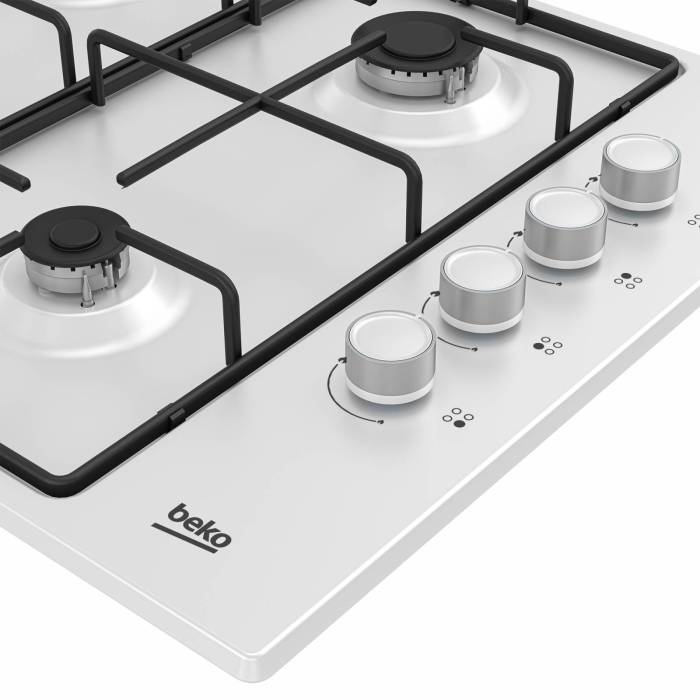 Варочная панель Beko HIGG 64123 SW — встроенное электрозажигание и защита от утечки газа для безопасности, доставка по городу