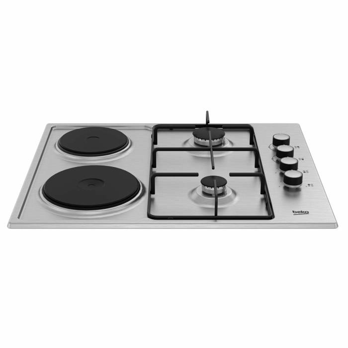 Варочная панель Beko HIGM 64121 SX — комбинированная модель с газовыми и электрическими конфорками