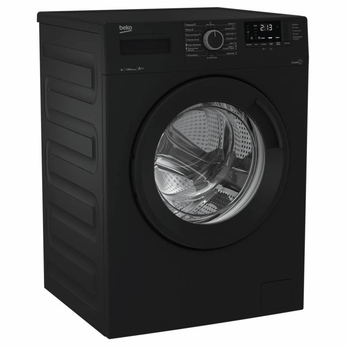 Стиральная машина Beko WSRE6512ZAA черного цвета с загрузкой 6 кг и паровой технологией SteamCure — заказать и купить с доставкой
