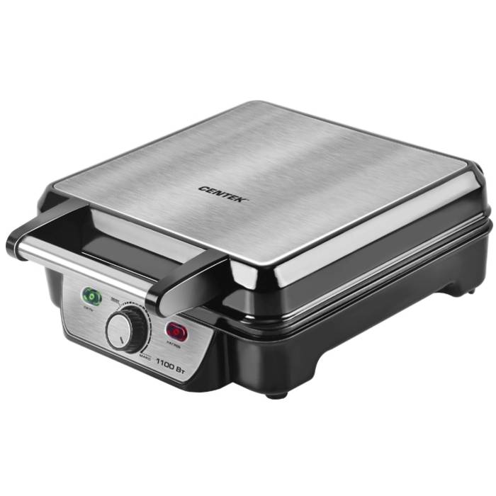 Электровафельница CENTEK CT-1453 цвет серебристый