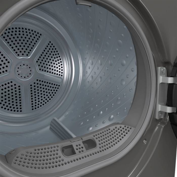 Gorenje D2HNE82/C — корпус и барабан из оцинкованной стали устойчивы к коррозии и обеспечивают долговечность устройства