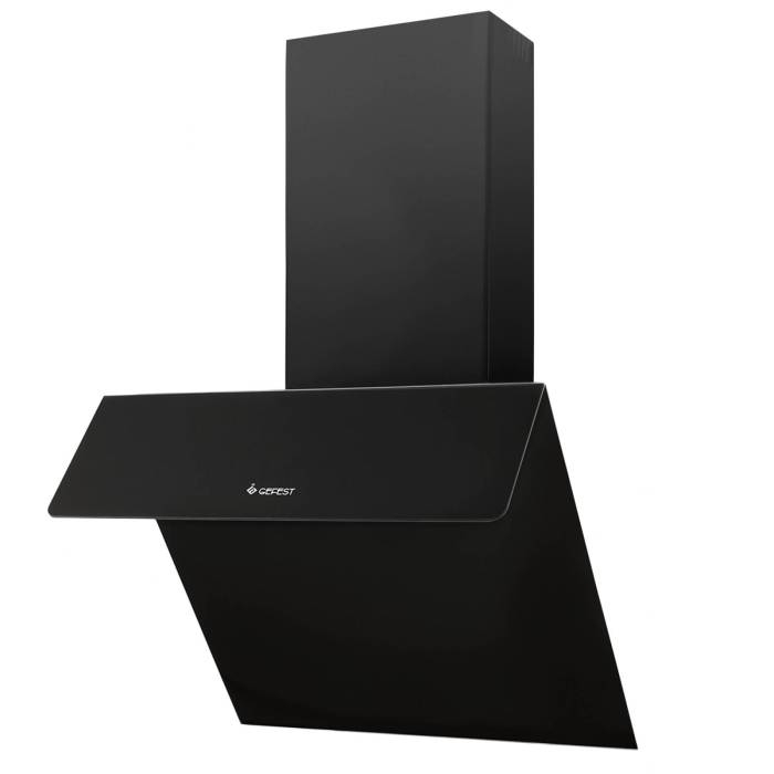 GEFEST ВО 3604 Д2А — наклонная каминная вытяжка черного цвета с корпусом из стекла, заказать онлайн в Бишкеке