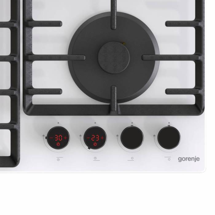 Gorenje GKTW642SYW — стильная панель с Wok-конфоркой и чугунными держателями, заказать в Бишкеке