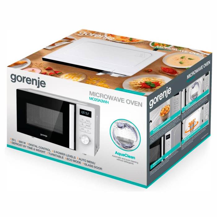 Микроволновая печь Gorenje MO20A3WH — отключение звукового сигнала и дисплея, удобство использования. Купить в Бишкеке