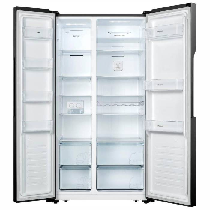 Gorenje NRS918EMB — черный холодильник Side-by-Side с дисплеем, заказать в Бишкеке с доставкой