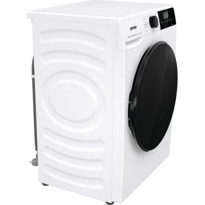 Gorenje W1D2A164ADS — белый корпус и чёрный люк универсально подходят к светлым и тёмным интерьерам