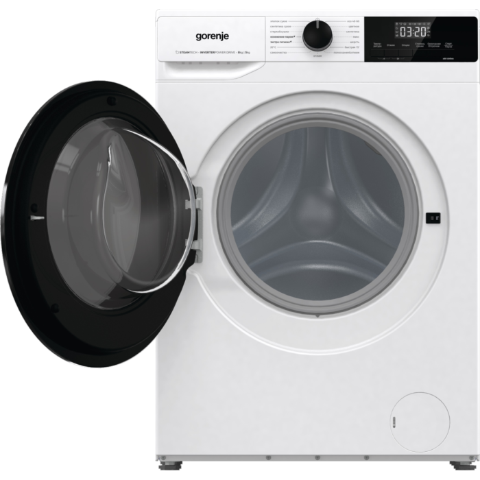 Gorenje W1D2A854ADPS — стирально-сушильная машина 2-в-1 с фронтальной загрузкой для удобной стирки и сушки в одном корпусе