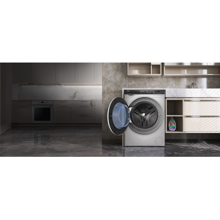 Купить в Бишкеке Стиральную машину с дисплеем Haier HW100-BD14378S 10 кг серый с доставкой онлайн