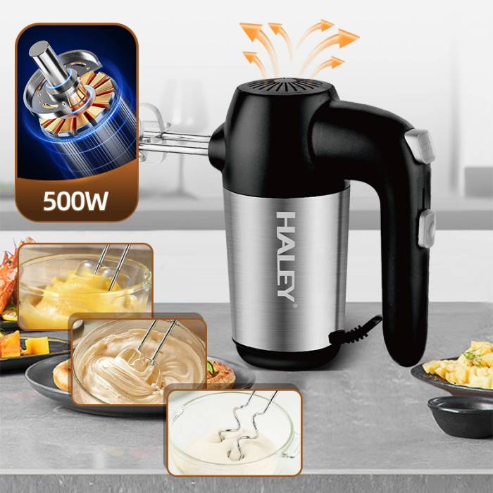 Haley HY-1665 — насадки в комплекте: крюк для теста, венчик и лопатка для взбивания