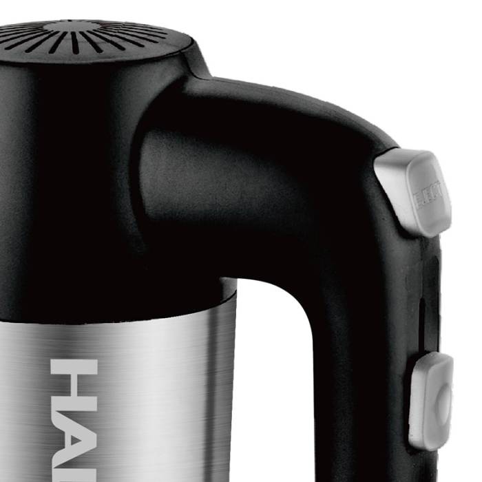 Haley HY-1665 — кнопка выброса насадок, удобно извлекать венчики и крюки одним нажатием