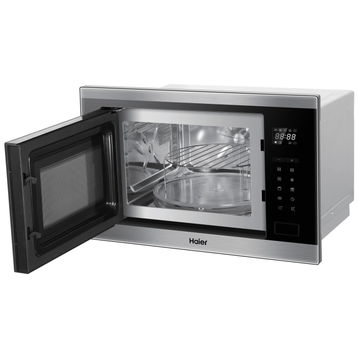 Микроволновая печь Haier HMX-BTG259X — 25 л, мощность 900 Вт, гриль и электронное управление.
