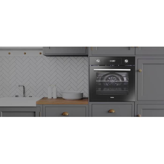 HAIER HOD-PM08TGB, встраиваемая духовка с Push-pull переключателями, 8 режимов нагрева, 5 уровней, цена с доставкой в Бишкеке