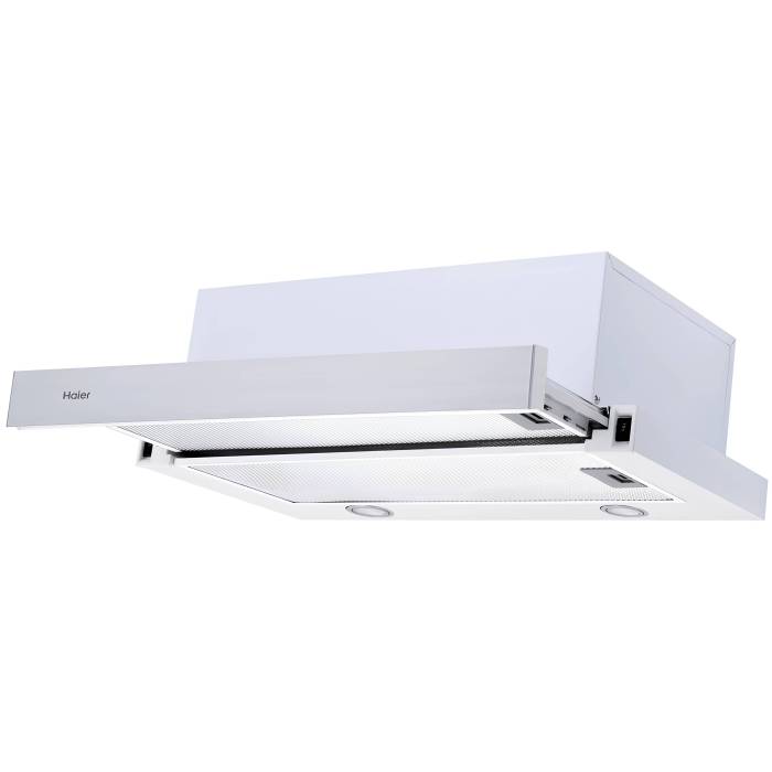 HAIER HVX-T671W, белая телескопическая вытяжка, ширина 60 см, мощность 700 м³/ч, светодиодное освещение. Купить с доставкой в Бишкеке