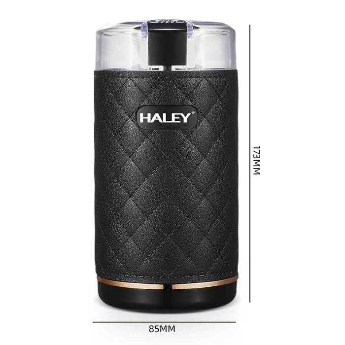 Haley HY-2112 — кофемолка 50 г с ножевыми лезвиями и кожаным корпусом, купить в Бишкеке с доставкой