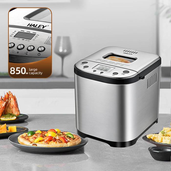 Haley HY-2602 — 15 автоматических программ: французский, цельнозерновой, безглютеновый, сладкий, artisan, торт, джем и йогурт