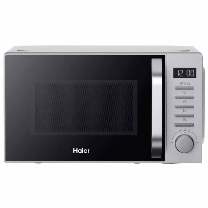 Микроволновая печь Haier HMB-DG208SA — с грилем, объём 20 л, серебристый корпус, заказать с доставкой в Бишкеке