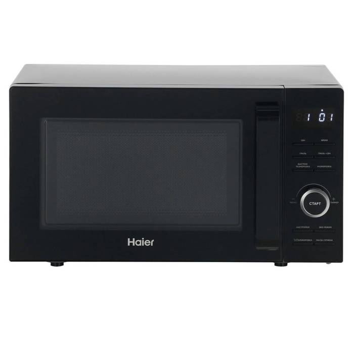 Haier HMB-MM208BA — микроволновая печь 20 л, галогенное освещение, звуковой сигнал, черный дизайн, заказ в Бишкеке