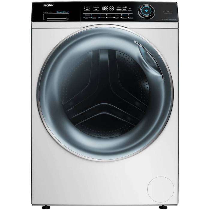 Стиральная машина HAIER HW80-BP14979: 8 кг, инверторный мотор, белый, UV-обработка, программа паром. Купить в Бишкеке