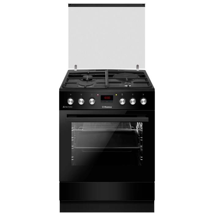 Hansa FCMM68243 — комбинированная плита в элегантном матовом чёрном цвете, купить онлайн с доставкой в Бишкеке