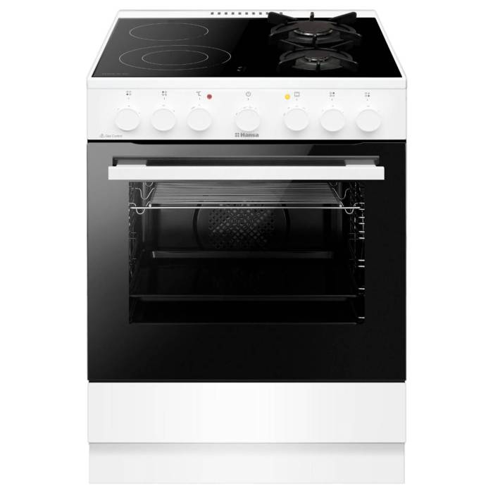 Hansa FCMW69043 — комбинированная плита в элегантном белом цвете, купить онлайн с доставкой в Бишкеке