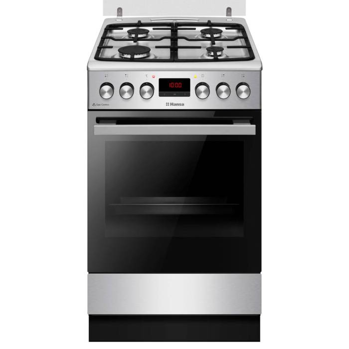 Hansa FCMX582233 — газоэлектрическая плита в цвете нержавеющей стали, купить онлайн с доставкой в Бишкеке