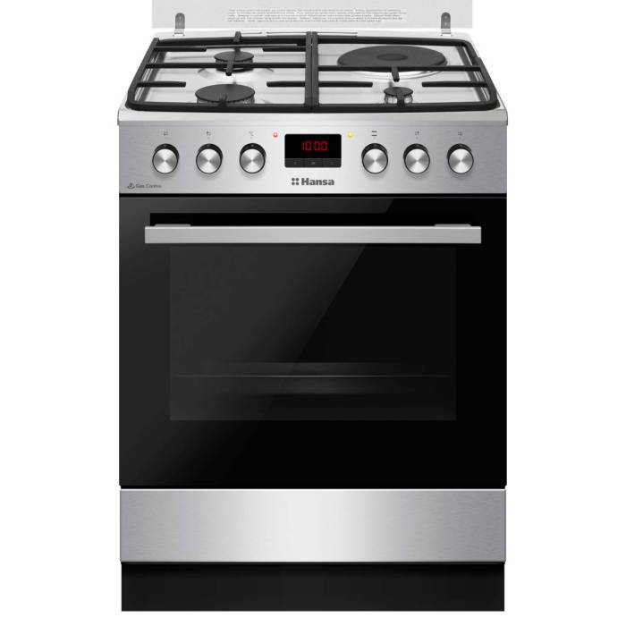 Hansa FCMX68243 — комбинированная плита шириной 60 см из нержавеющей стали, купить онлайн с доставкой в Бишкеке