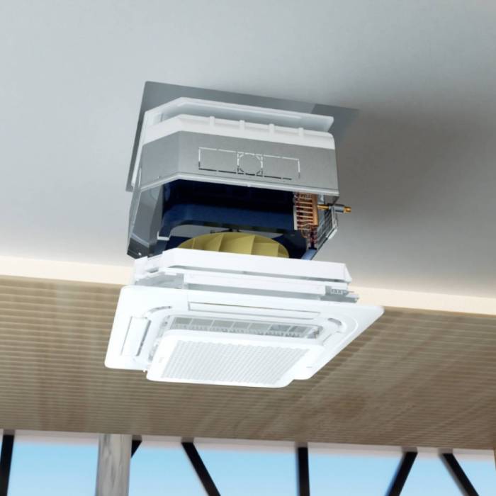 Hisense AUC-36HR4SKA — встроенный дренажный насос (подъём конденсата до 1,2 м), двустороннее подключение дренажа (левое или правое), возможность притока свежего воздуха — Onbir.kg Бишкек, Кыргызстан