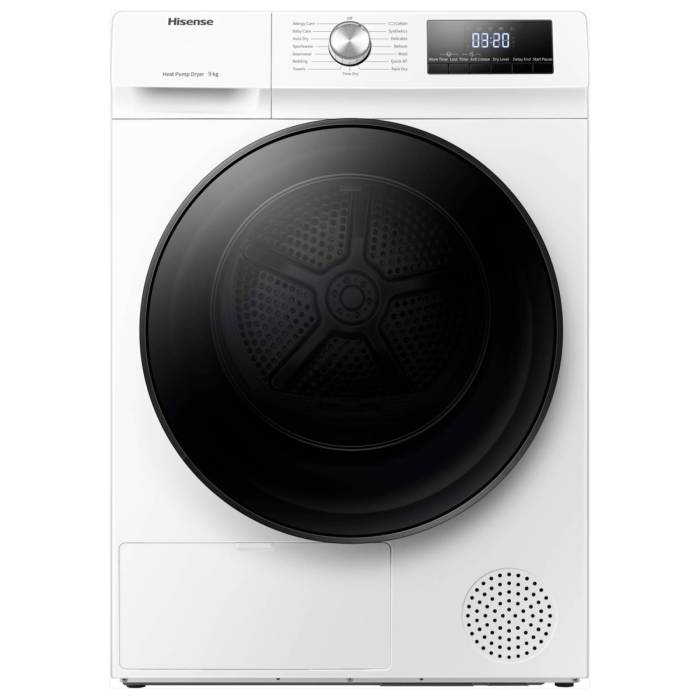 Hisense DHQA902U — интеллектуальная автоматическая сушка регулирует температуру и время в зависимости от влажности белья